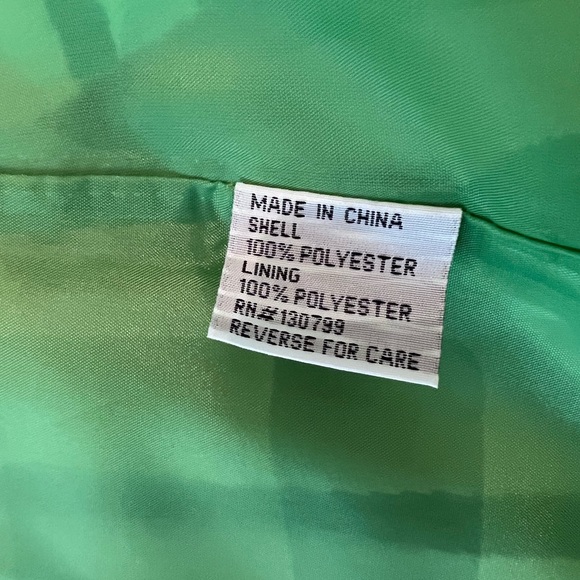 The Look Open Front Textured Lattice Look Coat Green Apple & White Small NWOT - Picture 7 of 12